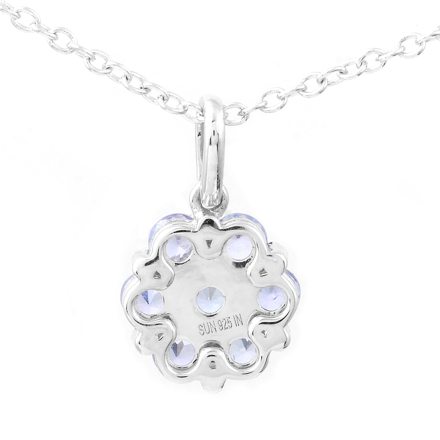 0.79 Ct Round Tanzanite 925 Sterling Silver Pendant