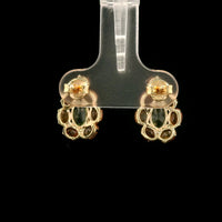 3.70 Ct Oval Multi Sapphire 14K Gold Earrings