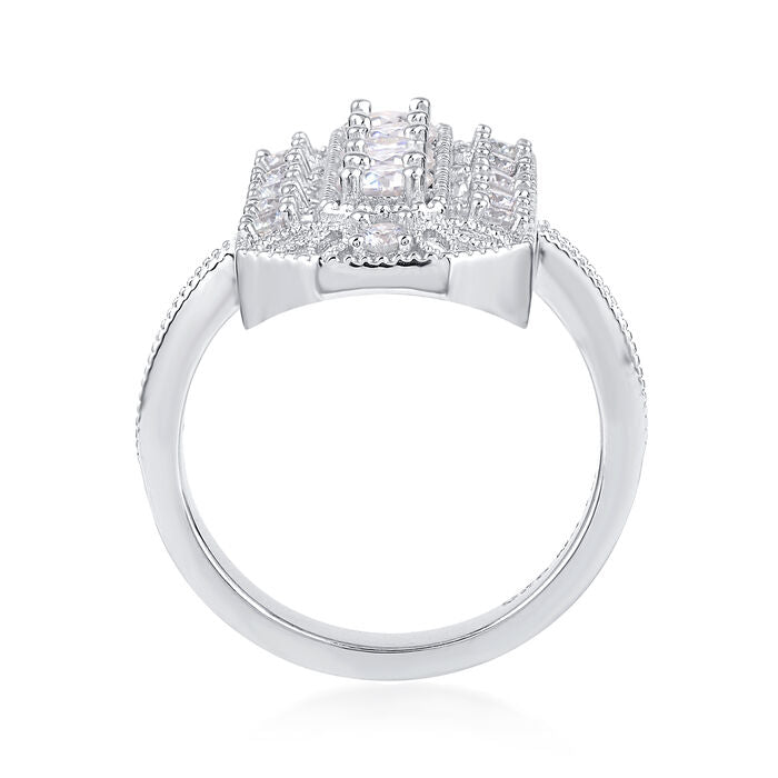 1.75 ct. Moissanite Round Sterling Silver Women Ring Size 7