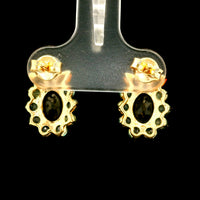 3.41 Ct Oval Tourmaline 14K Gold Earrings