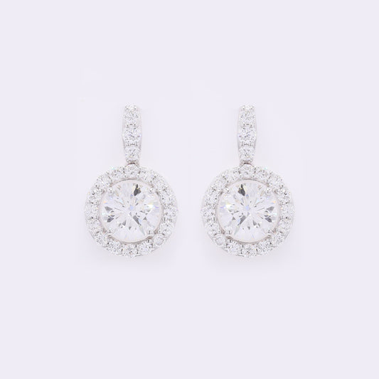 4.36 Carats Lab Grown Diamond 14K Gold Earrings