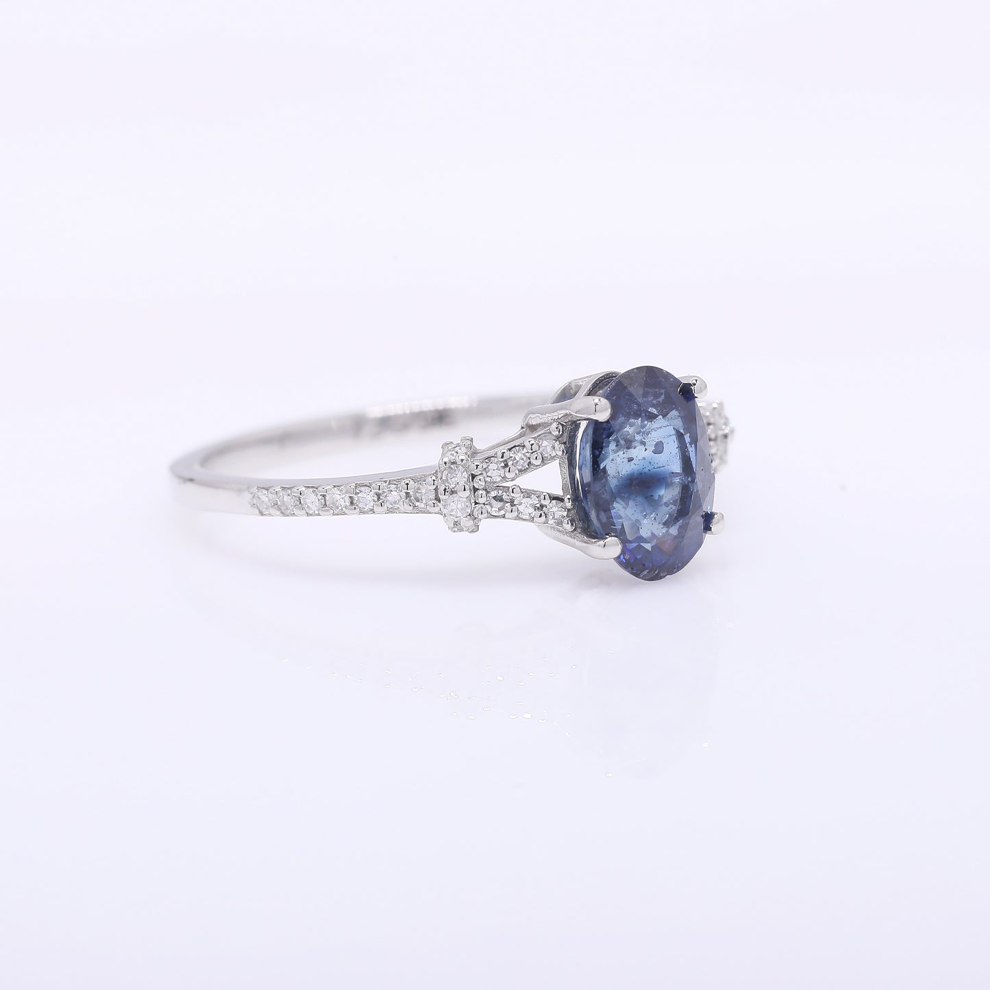 1.67 Ct Oval Mixed Cut Natural Sapphire 950 Platinum Ring