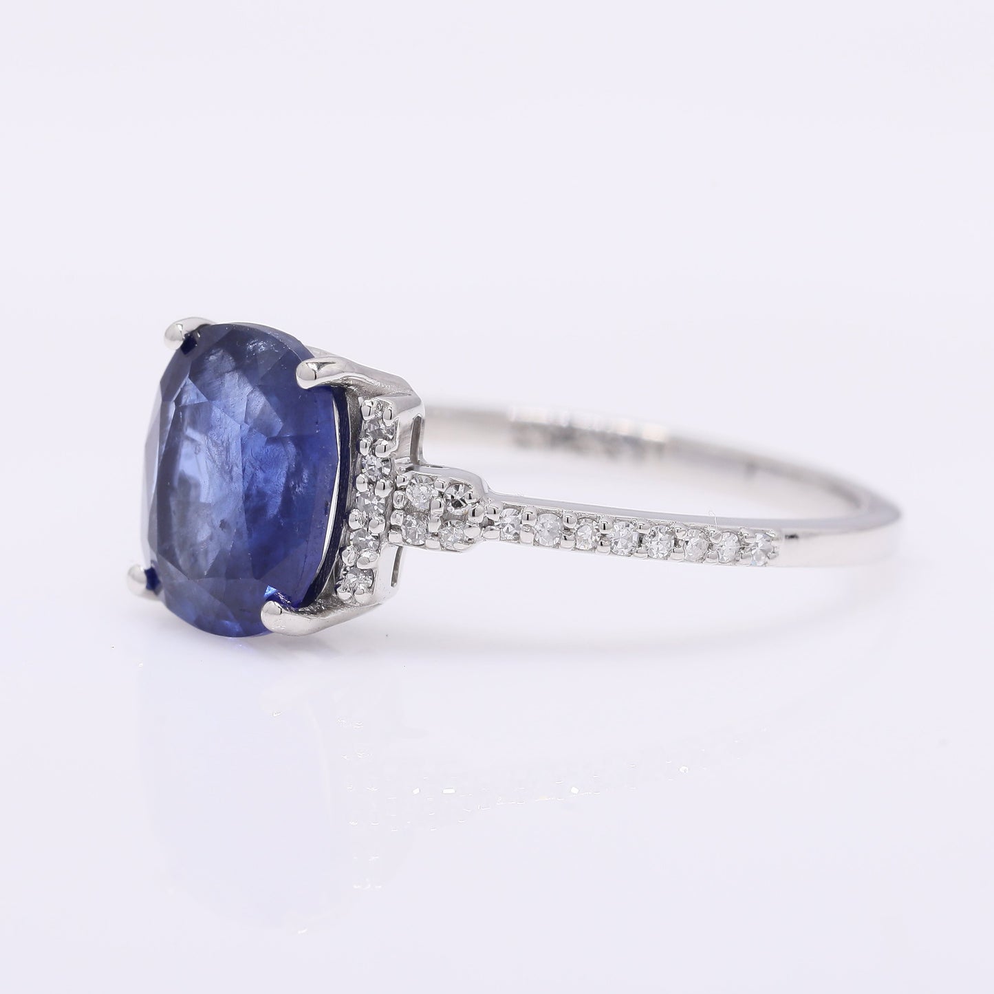2.39 Ct Cushion Mixed Cut Natural Sapphire 950 Platinum Ring