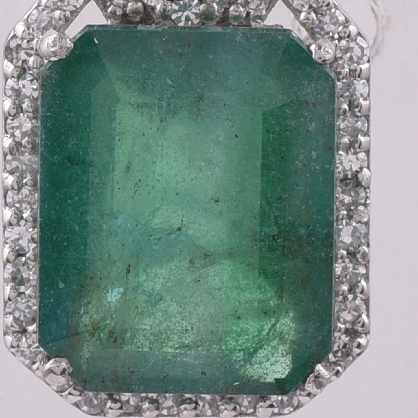 3.13 Ct Octagon Step Cut Natural Emerald 950 Platinum Pendant