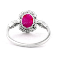 1.36 Ct Oval Mixed Cut Natural Ruby 950 Platinum Ring