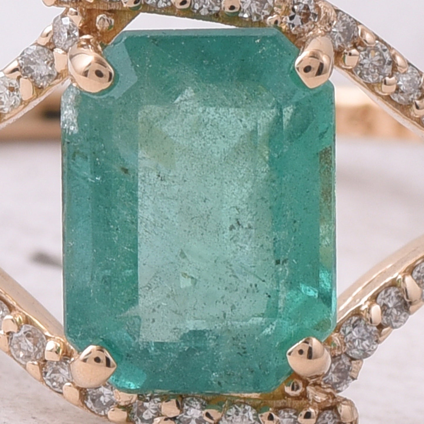 1.59 Ct Octagon Step Cut Natural Emerald 14K Gold Ring