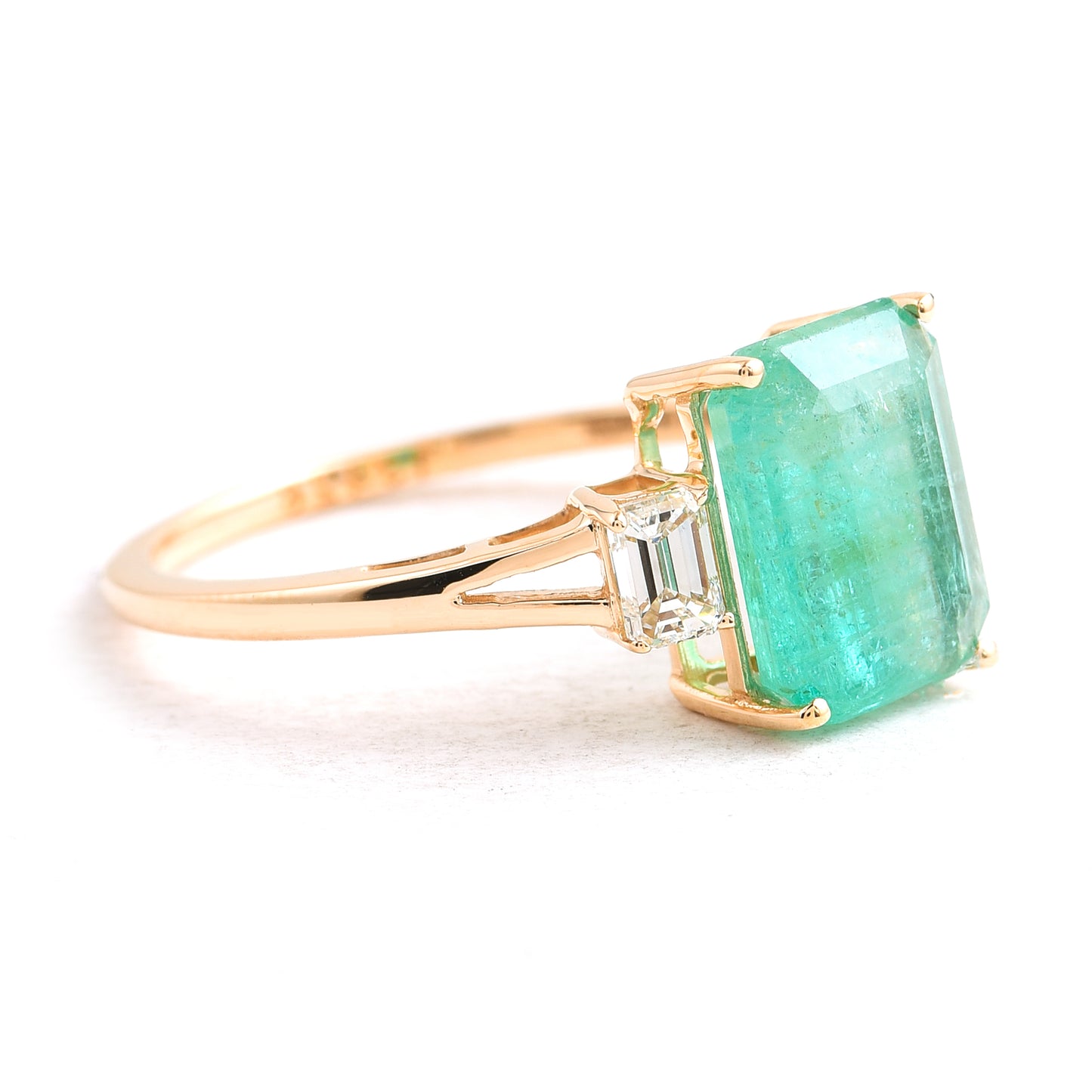 2.72 Ct Octagon Emerald 14K Gold Ring