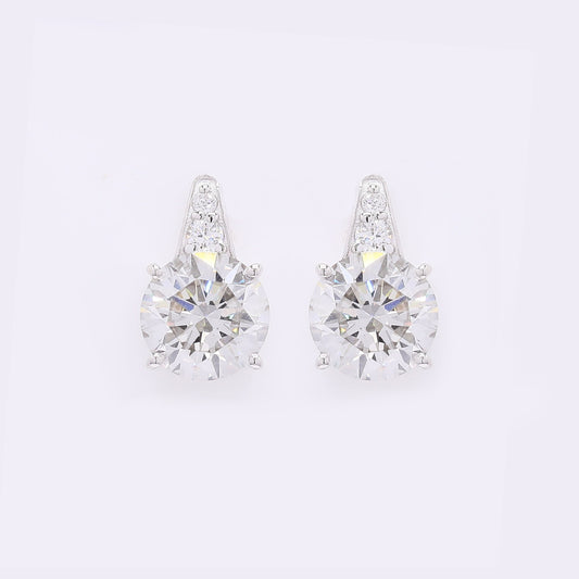 3.21 Carats Lab Grown Diamond 14K Gold Earrings