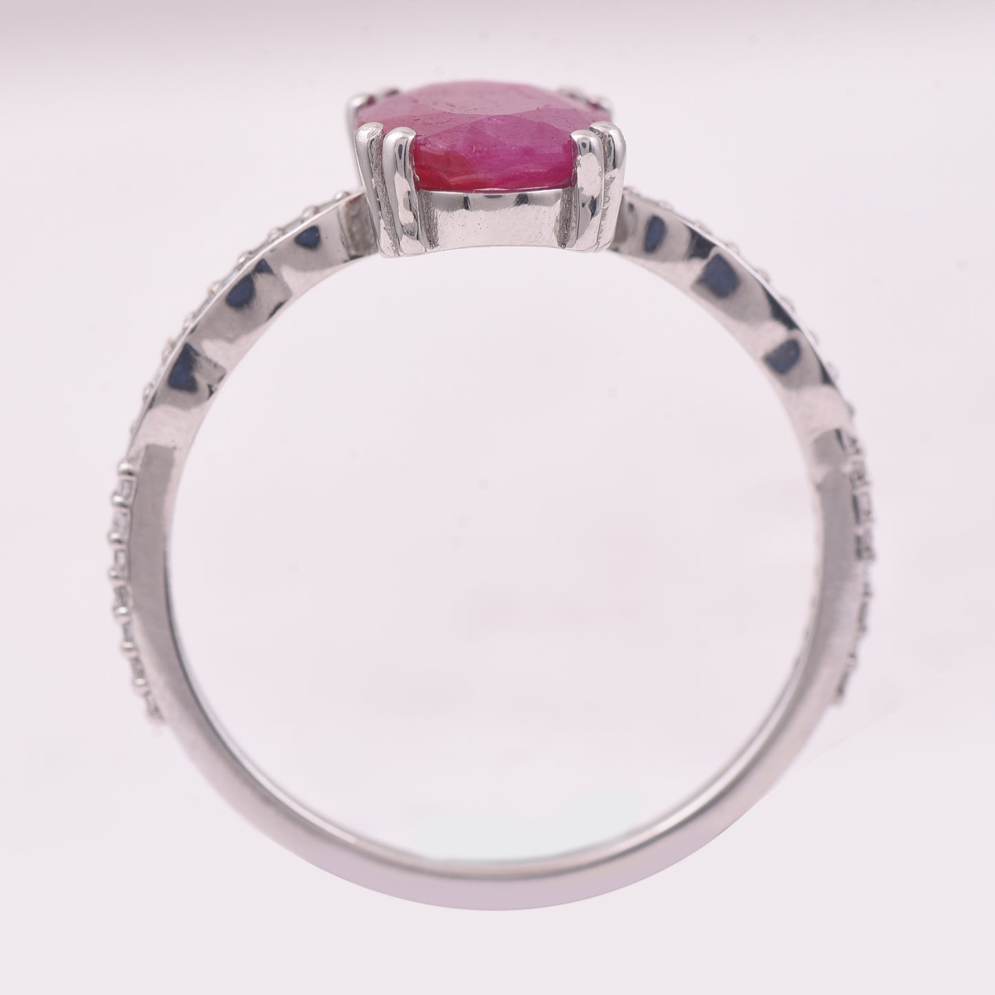 1.72 Ct Oval Mixed Cut Natural Ruby 950 Platinum Ring