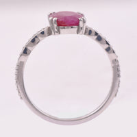 1.72 Ct Oval Mixed Cut Natural Ruby 950 Platinum Ring