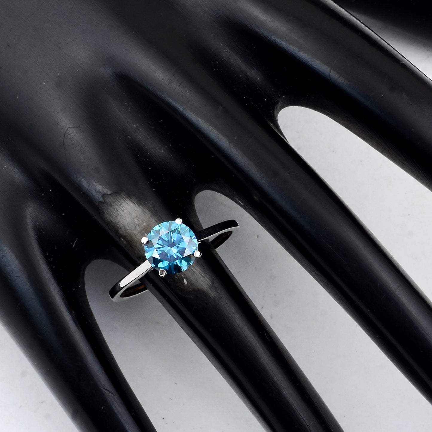 1.33 Carats Blue Lab Grown Diamond 14K Gold Ring