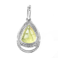 2.41 Ct Pear Mixed Cut Natural Green Sapphire 950 Platinum Pendant
