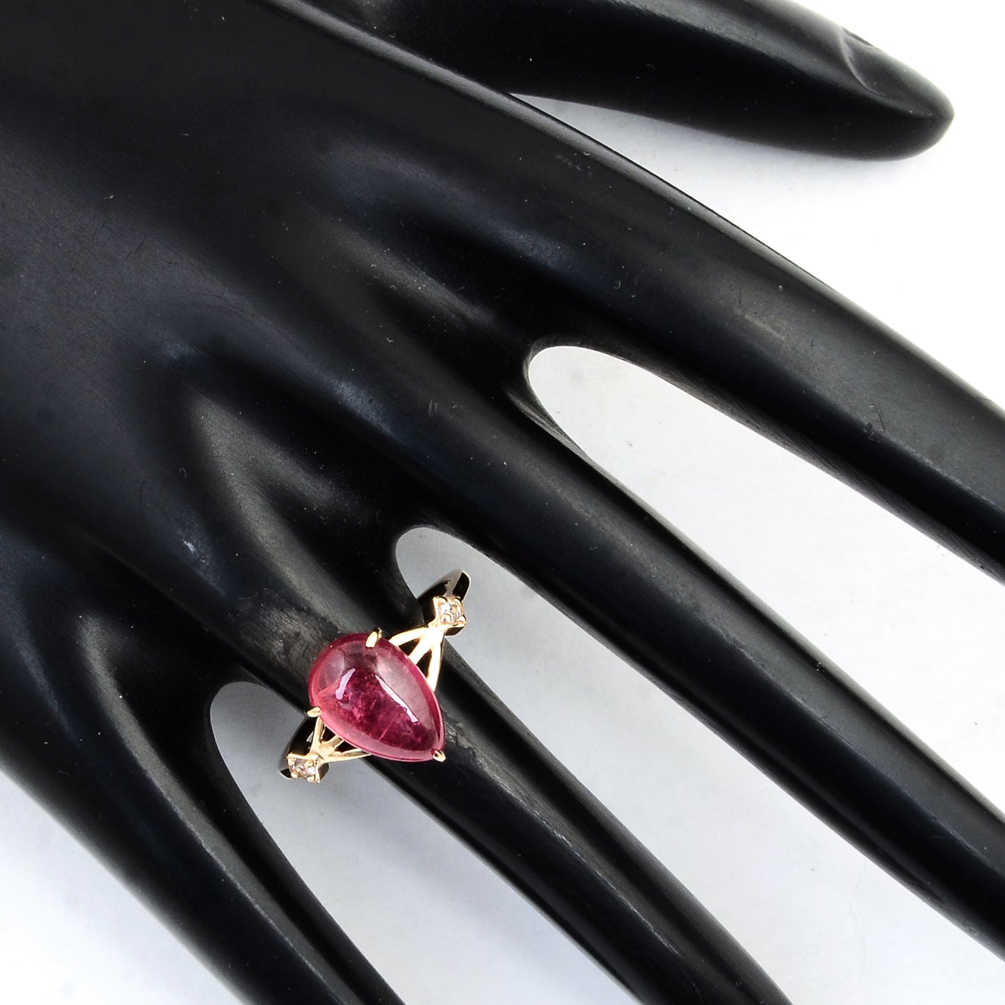 3.74 Ct Pear Tourmaline 14K Gold Ring