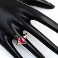 3.74 Ct Pear Tourmaline 14K Gold Ring