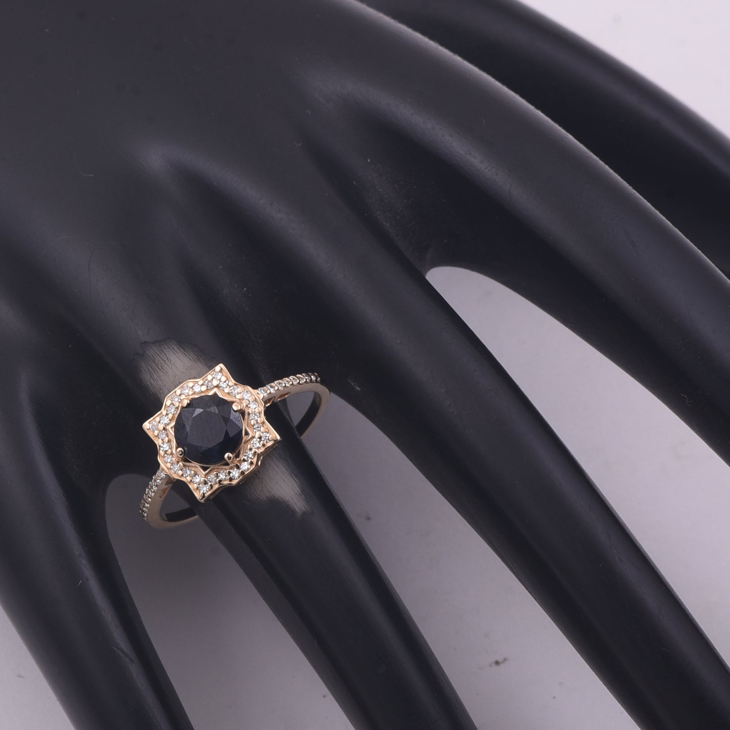 1.14 Ct Round Mixed Cut Natural Sapphire 14K Gold Ring