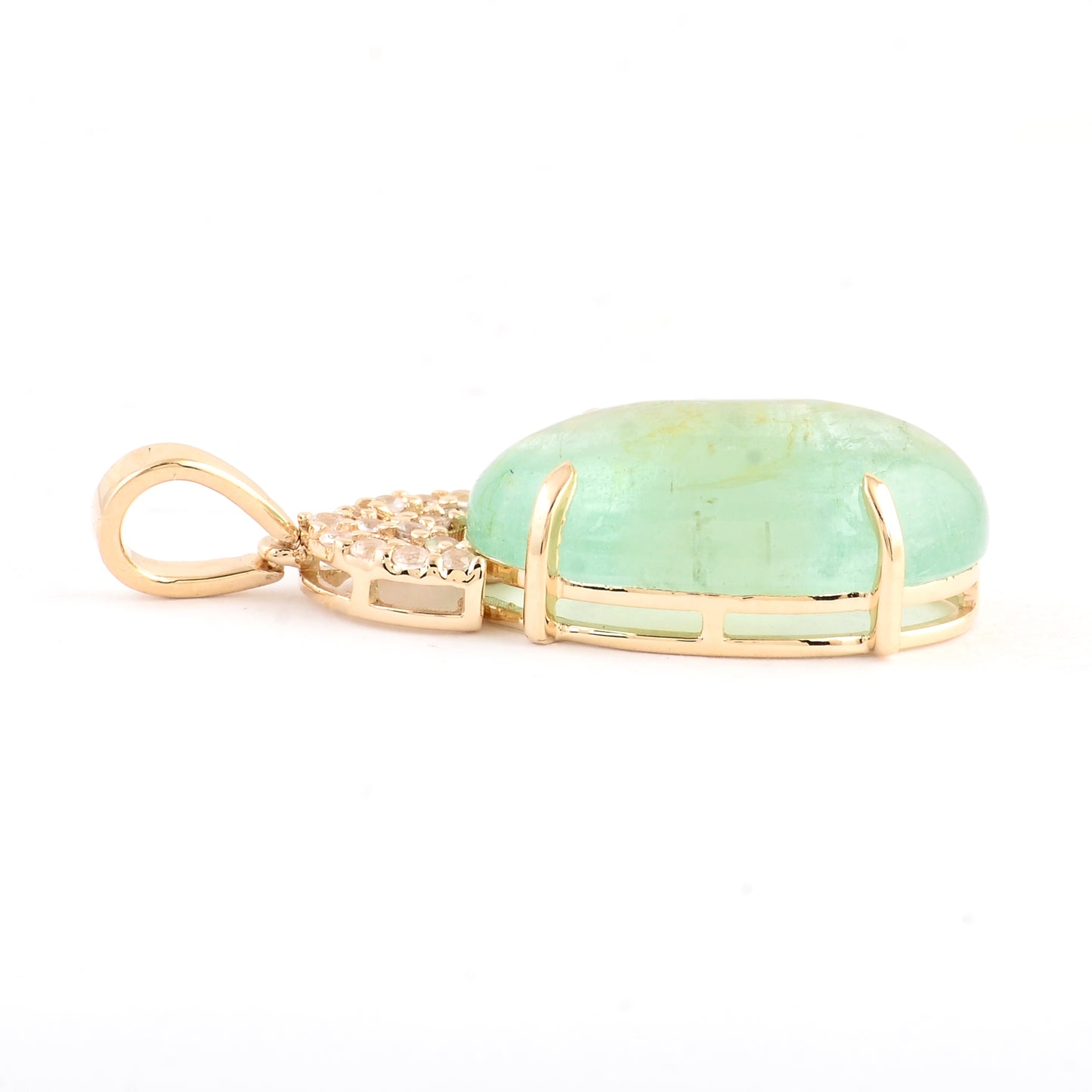 7.52 Ct Oval Emerald 14K Gold Pendant