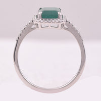 1.71 Ct Octagon Step Cut Natural Emerald 950 Platinum Ring
