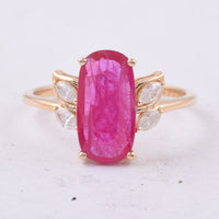 2.29 Ct Cushion Natural Ruby 14K Gold Ring