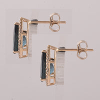 2.54 Ct Pear Tourmaline 9K Gold Earrings