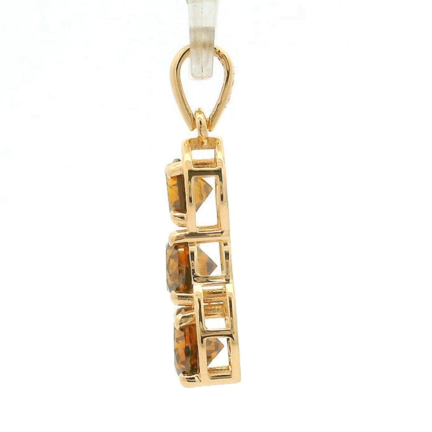 1.60 Ct Round Red Diamond 14K Gold Pendant