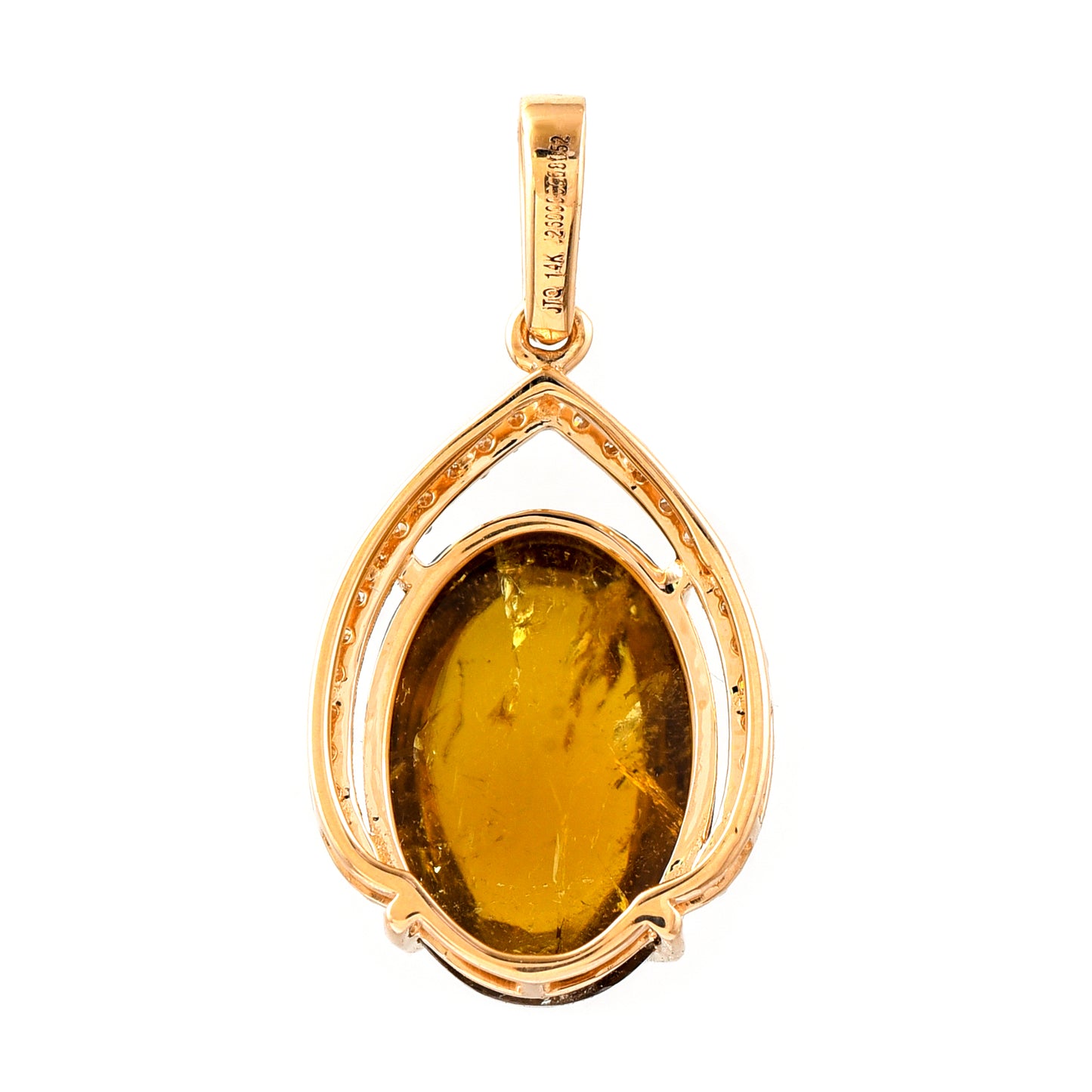 6.10 Ct Oval Cabochon Cut Natural Tourmaline 14K Gold Pendant