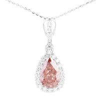3.63 Carats Pink Lab Grown Diamond 14K Gold Pendant