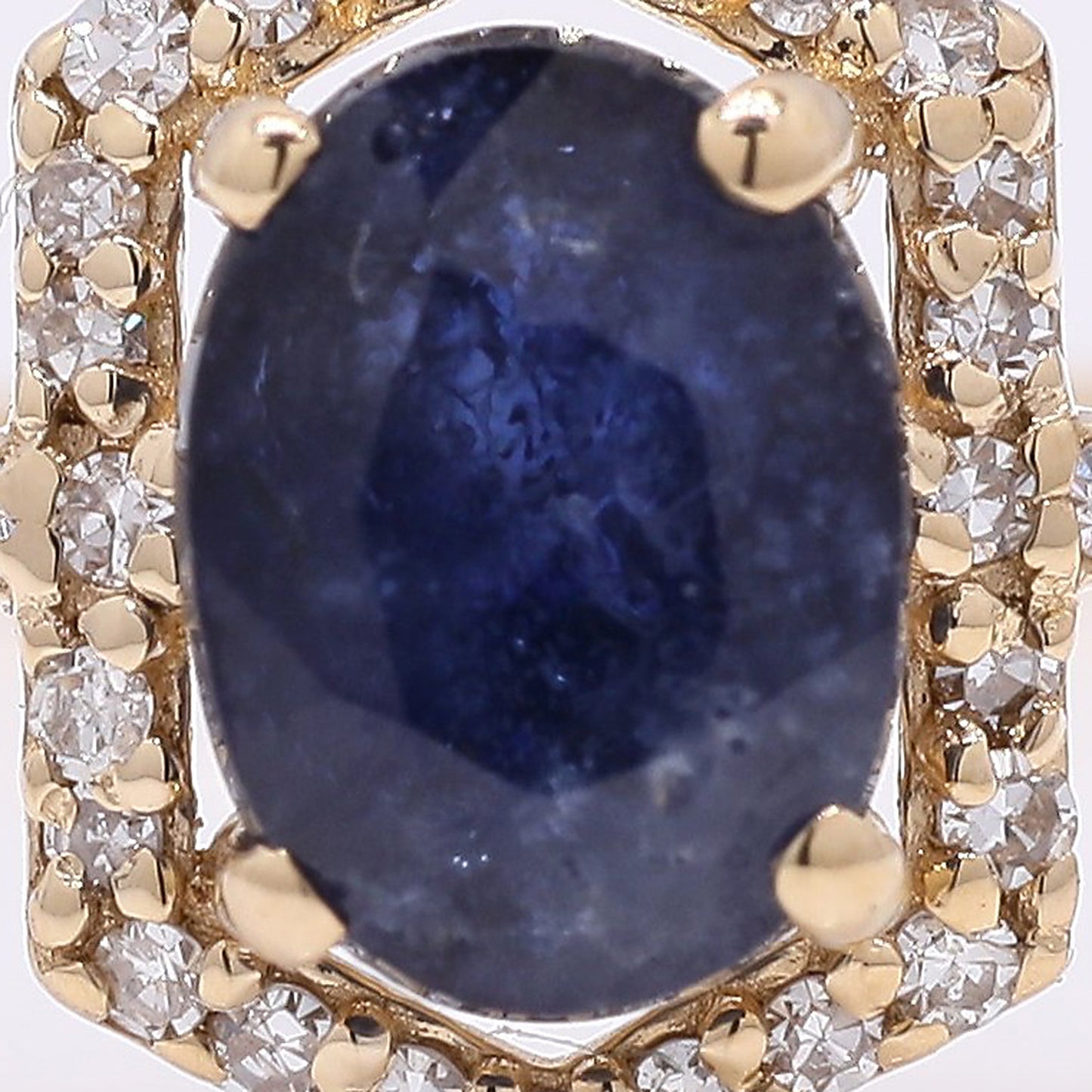 1.52 Ct Oval Mixed Cut Natural Sapphire 14K Gold Ring
