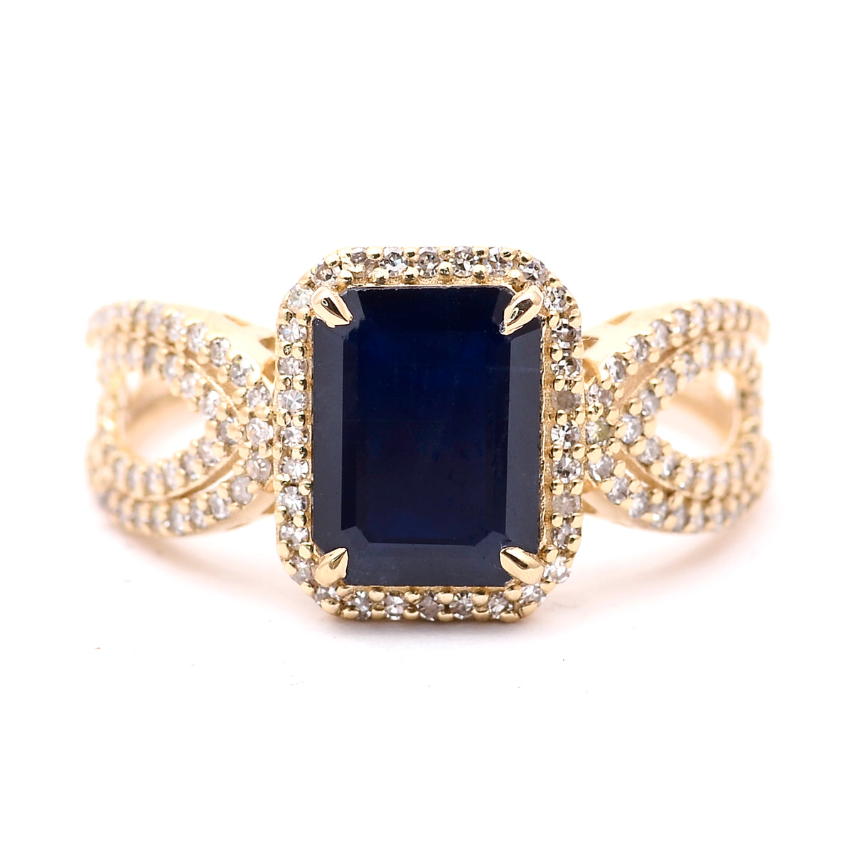 2.65 Ct Octagon Natural Sapphire 14K Gold Ring