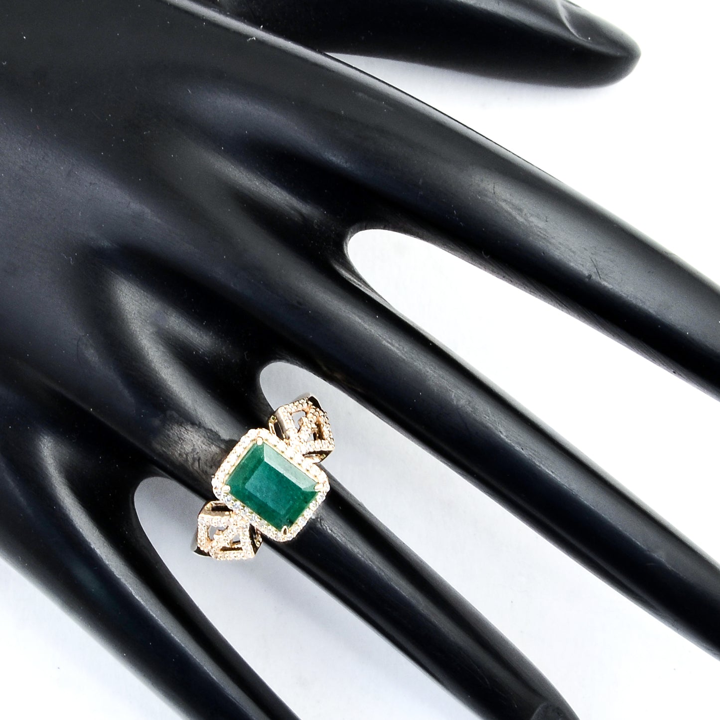 2.02 Ct Emerald Cut Natural Beryl Emerald 14K Gold Ring