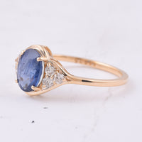 1.69 Ct Oval Natural Sapphire 14K Gold Ring