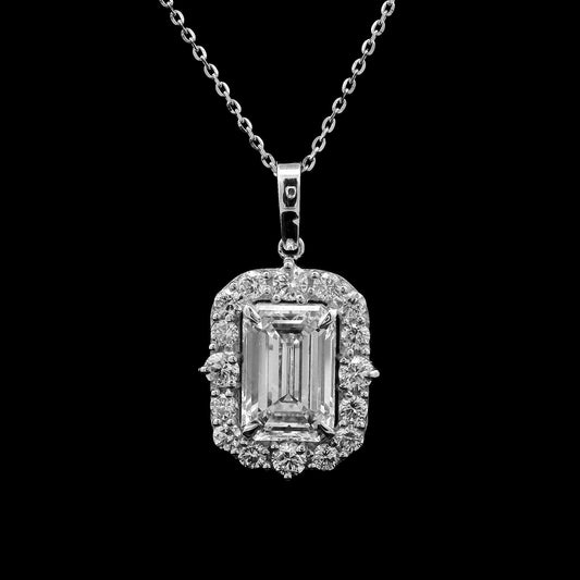 3.51 Carats Lab Grown Diamond 14K Gold Pendant
