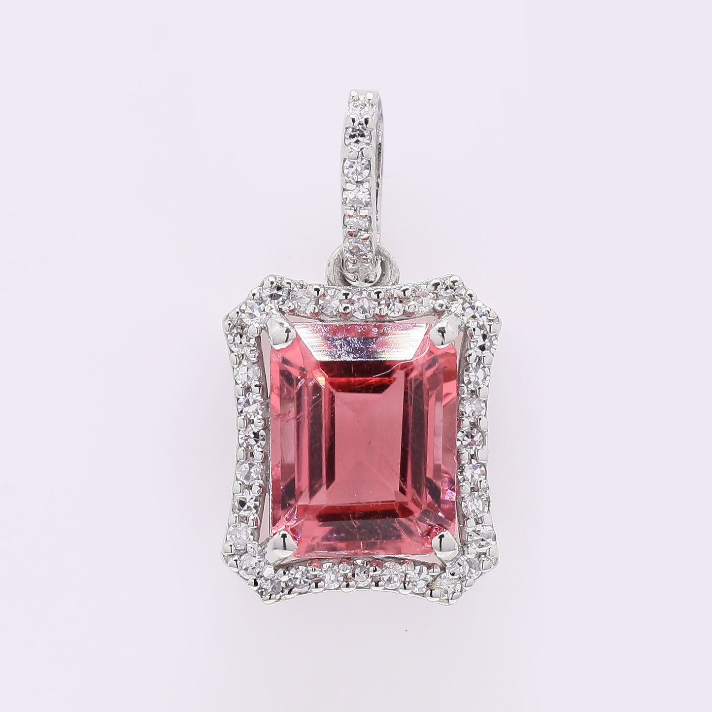 1.62 Ct Octagon Step Cut Natural Tourmaline 950 Platinum Pendant