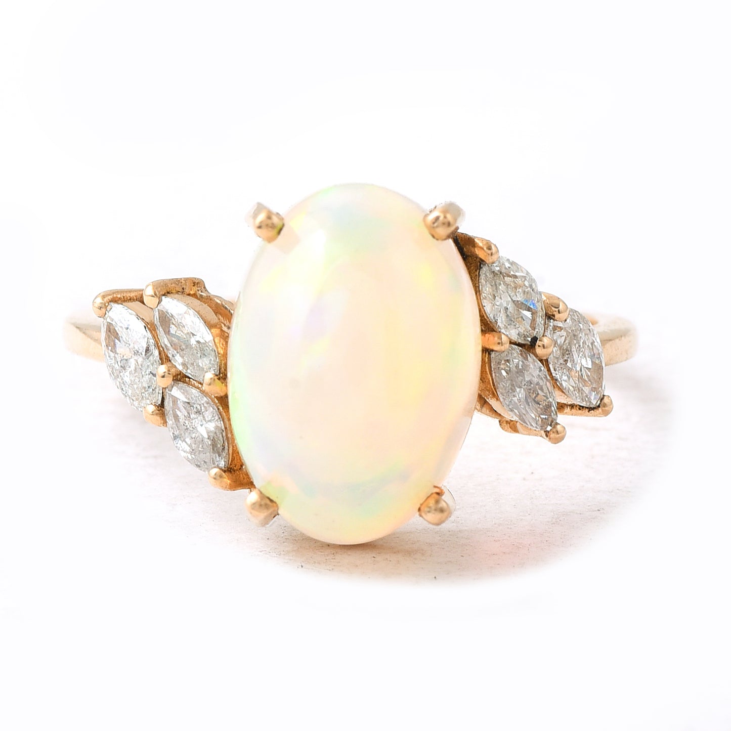 3.93 Ct Oval Opal 14K Gold Ring