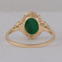 3.06 Ct Oval Emerald 9K Gold Ring