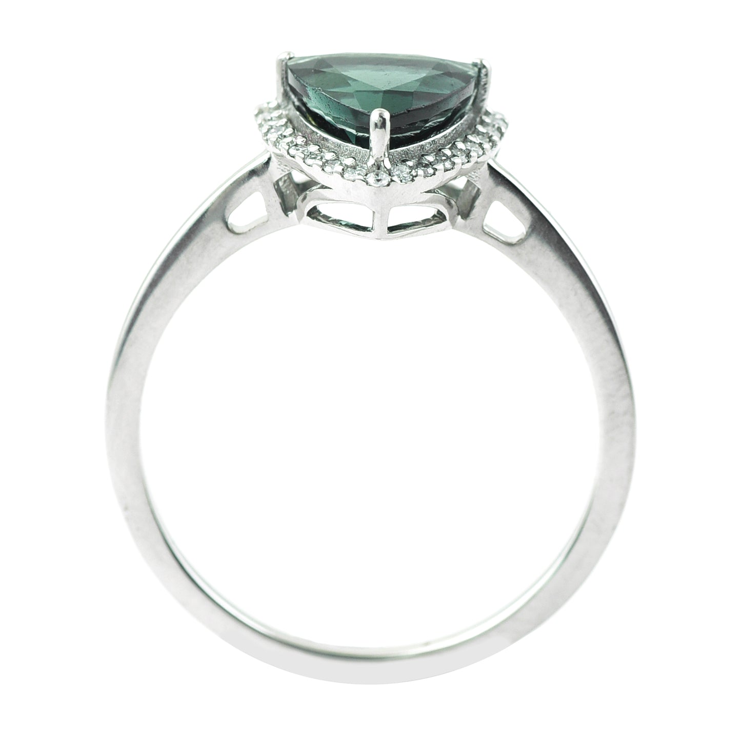1.45 Ct Triangle Mixed Cut Natural Tourmaline 950 Platinum Ring