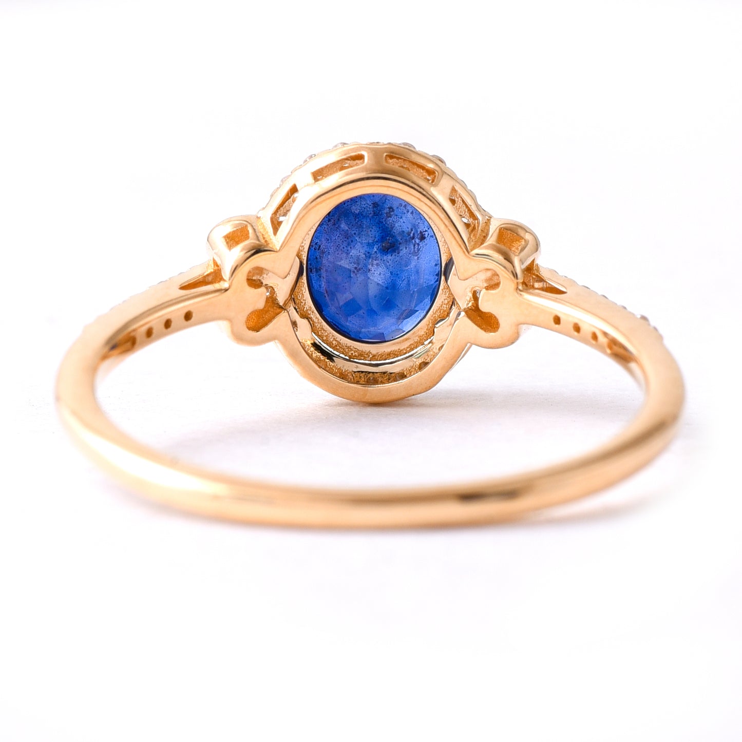 1.53 Ct Oval Mixed Cut Natural Sapphire 14K Gold Ring