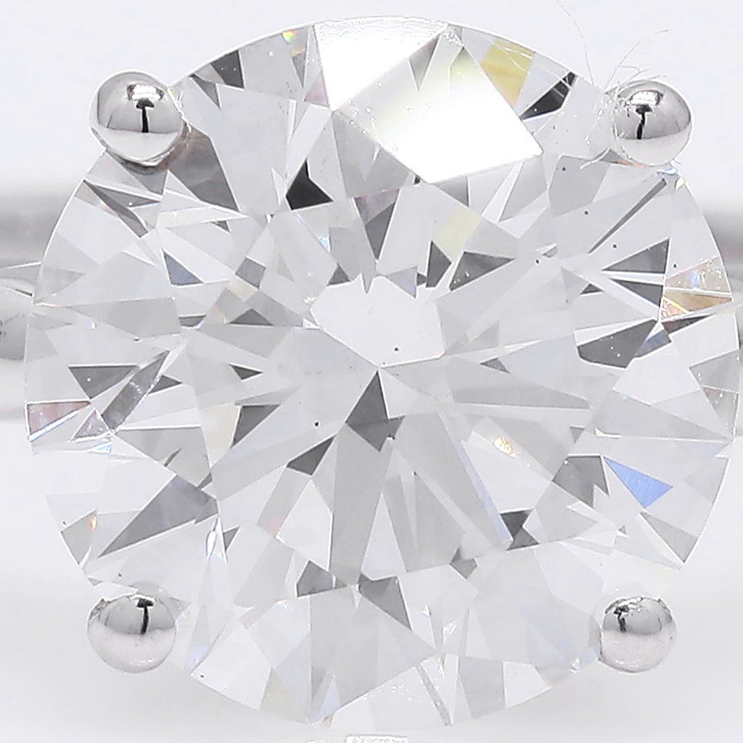 2.93 Ct Round Brilliant Lab Grown Diamond 950 Platinum Ring