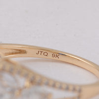 3.70 Ct Cushion Sapphire 9K Gold Ring