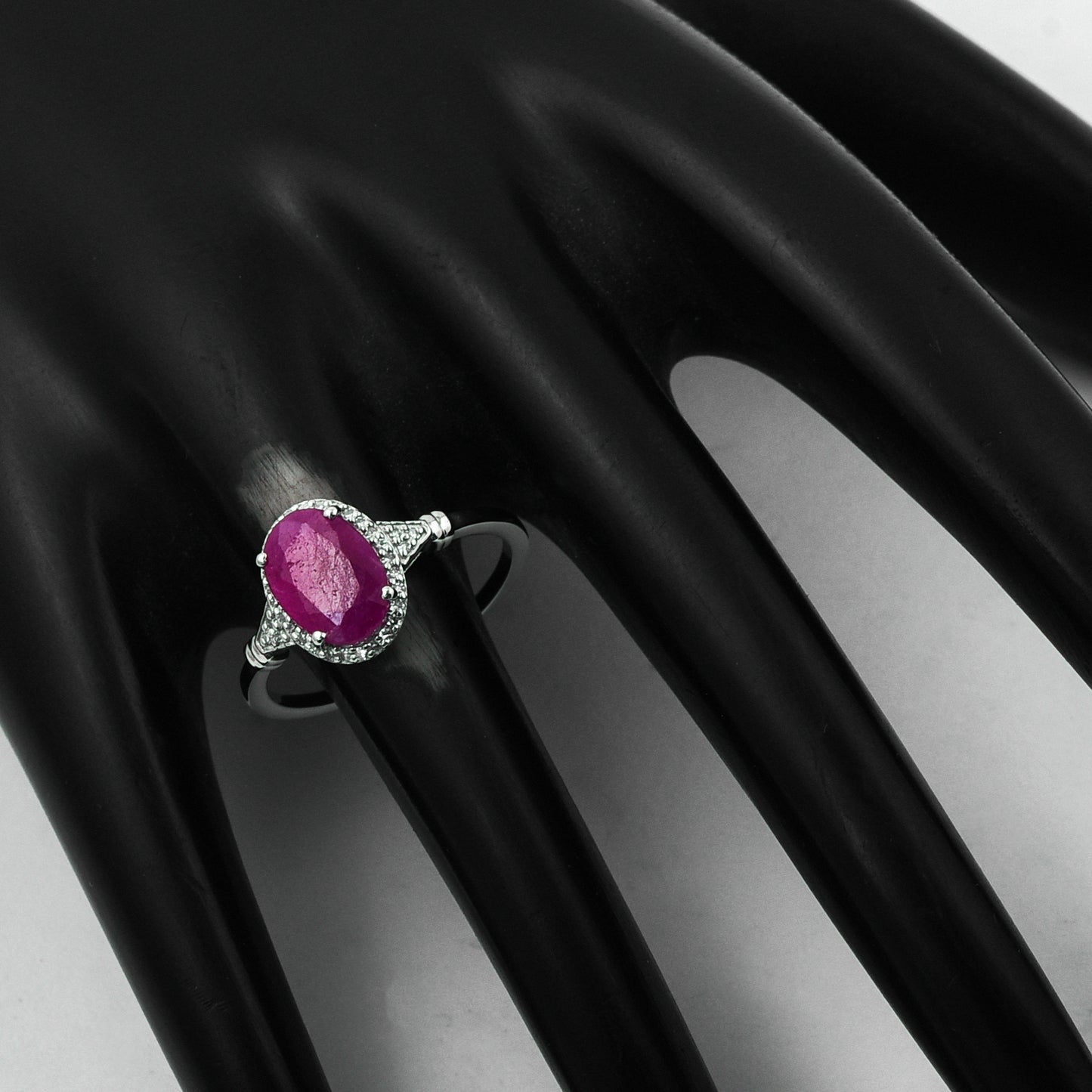 1.54 Ct Oval Mixed Cut Natural Ruby 950 Platinum Ring