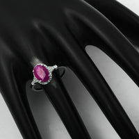 1.54 Ct Oval Mixed Cut Natural Ruby 950 Platinum Ring