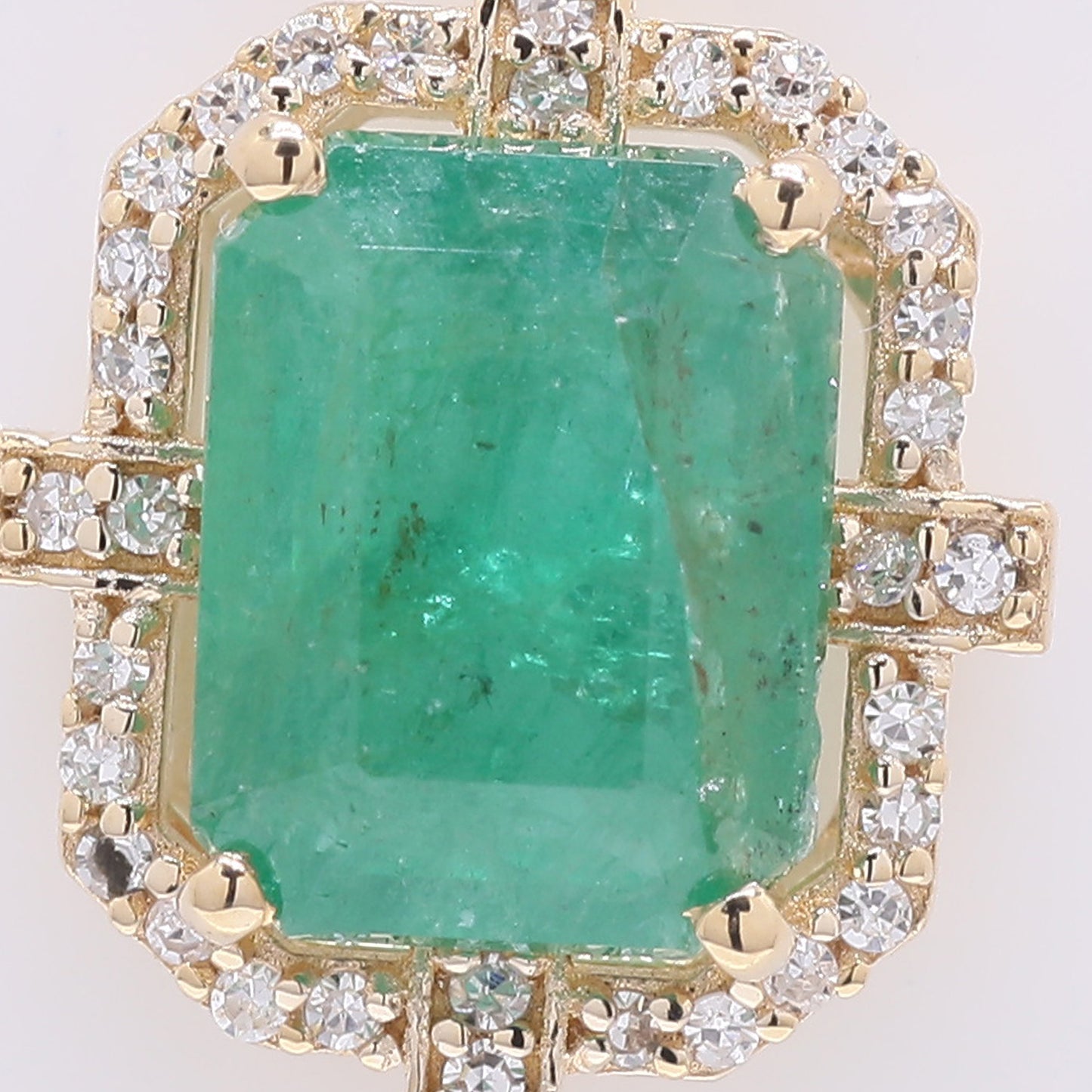 2.44 Ct Octagon Step Cut Natural Emerald 14K Gold Pendant