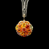 2.25 Ct Round Multi Sapphire 14K Gold Pendant