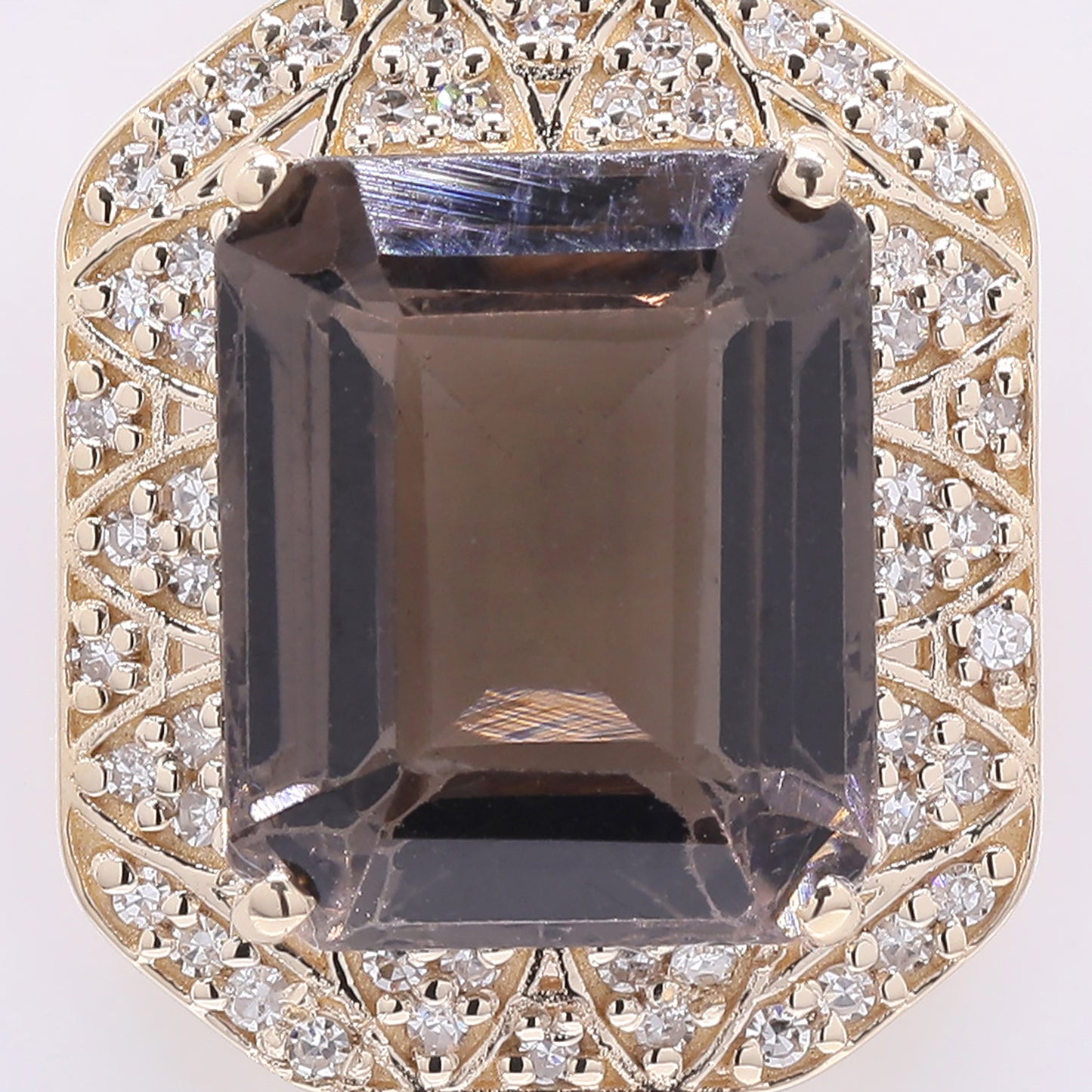 4.64 Ct Octagon Step Cut Natural Tourmaline 14K Gold Pendant
