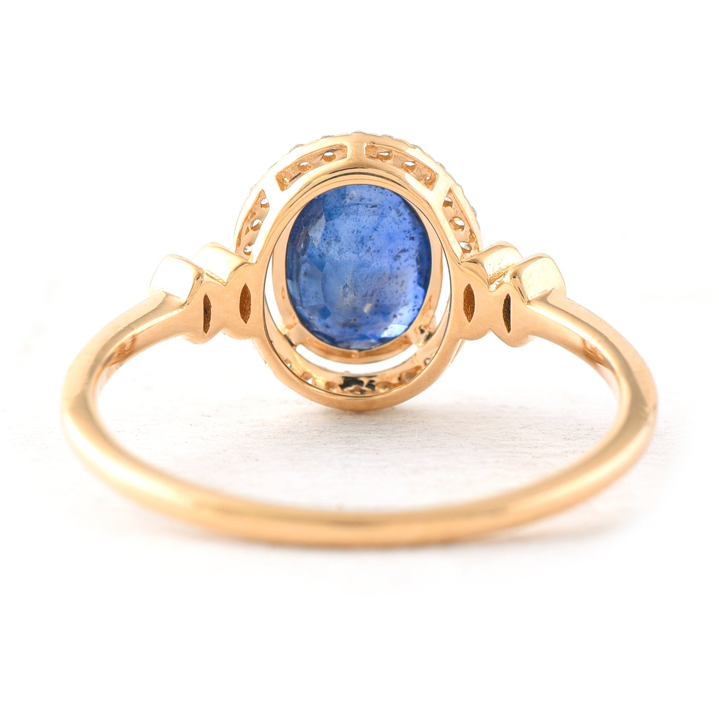 1.77 Ct Oval Mixed Cut Natural Sapphire 14K Gold Ring