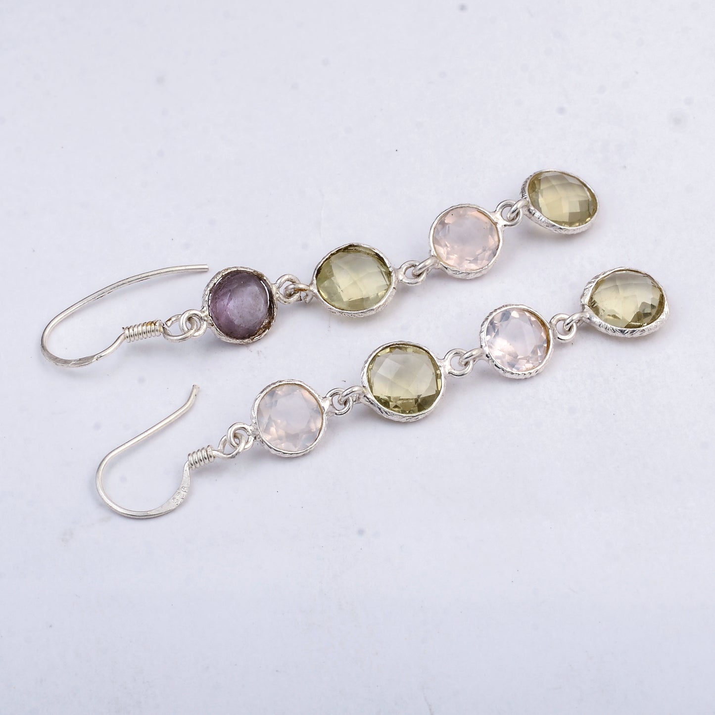 10.40 Ct Lemon Quartz 925 Sterling Silver Earrings
