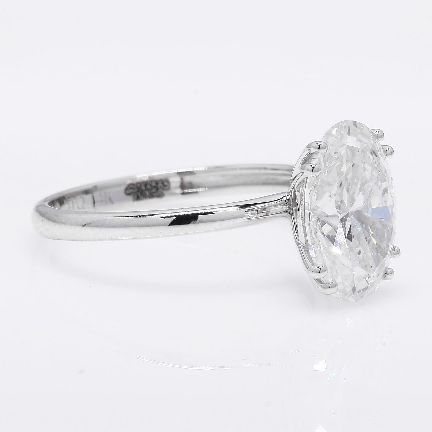 3.11 Ct Oval Brilliant Lab Grown Diamond 14K Gold Ring
