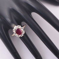 3.21 Ct Oval Ruby 9K Gold Ring