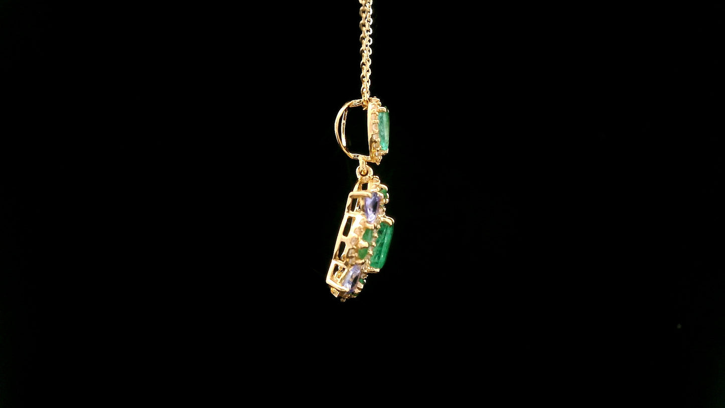1.91 Ct Octagon Emerald 14K Gold Pendant