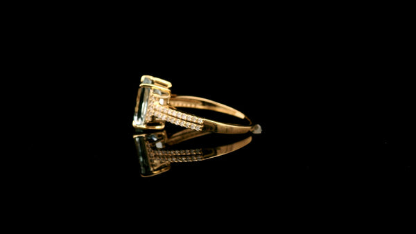 2.69 Ct Octagon Natural Aquamarine 14K Gold Ring