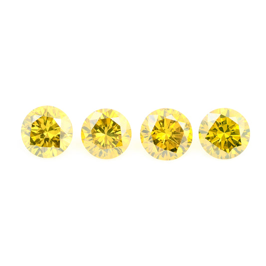 0.62 Yellow Diamond Round Loose Gemstone
